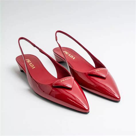 prada patent logo loafer pumps|Prada Patent Logo Slingback Pumps .